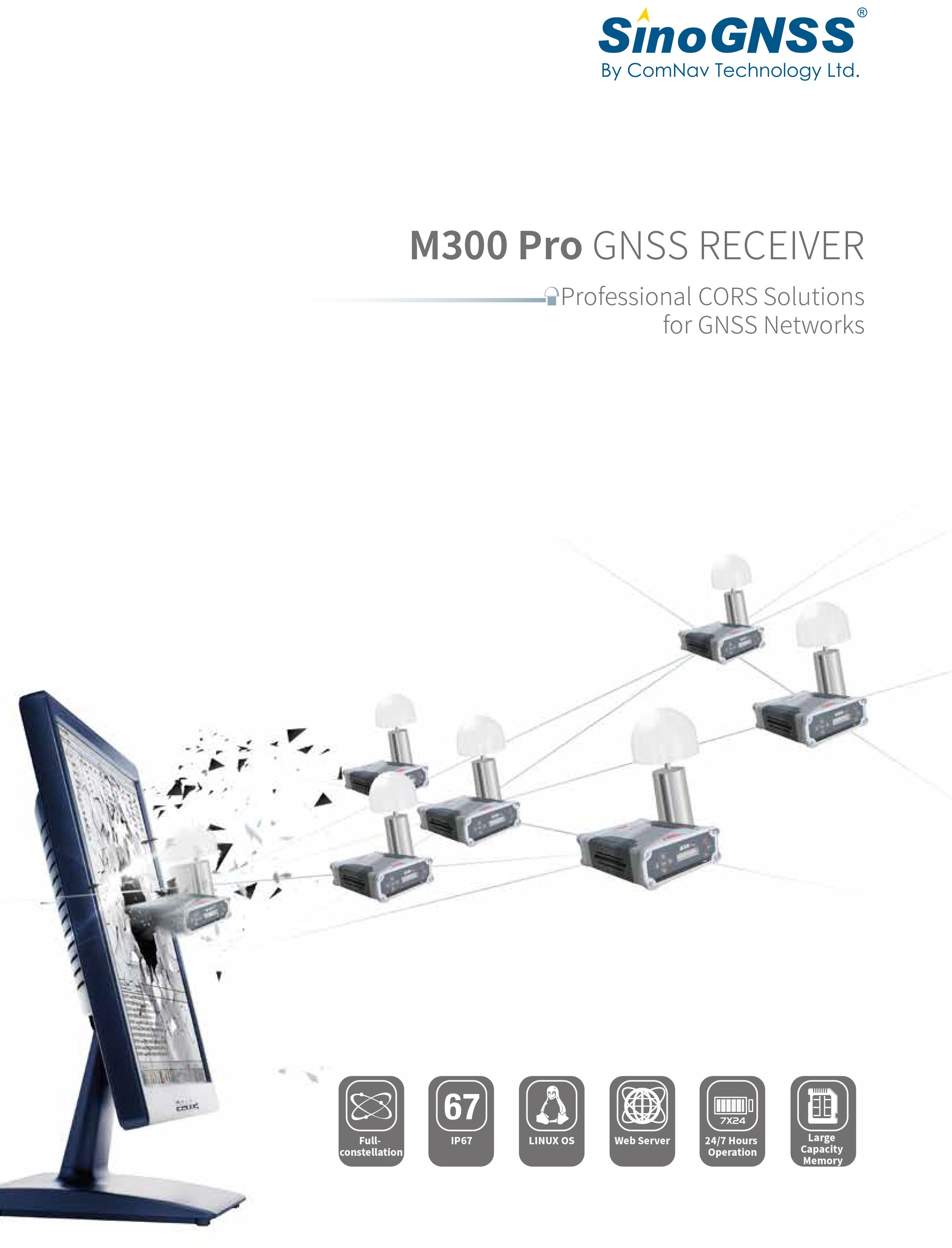 M300 Pro - Récepteur GNSS avec serveur web intégré, multi-constellation, 1590 canaux, compact pour extérieur_1