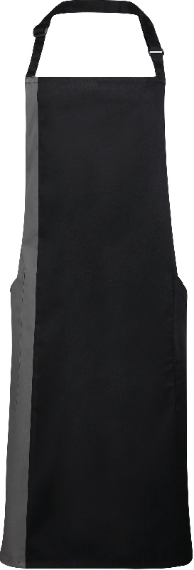 Tablier à bavette bicolore - PR162 - Polyester et coton twill, réglable avec poches latérales_1