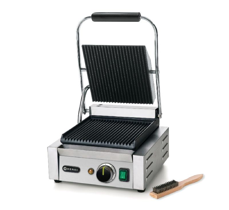 Grill de contact modèle simple complètement rainuré 220x230mm HENDI_1