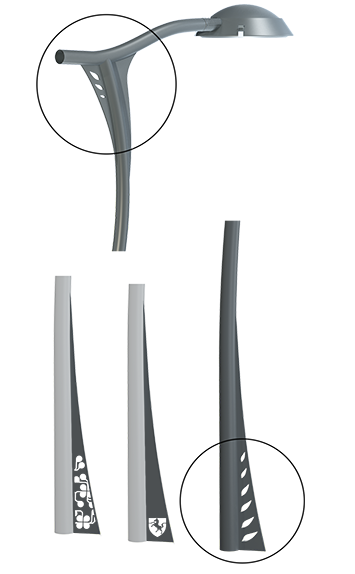 Lampadaire urbain confluence / led / en acier galvanisé thermolaqué_2