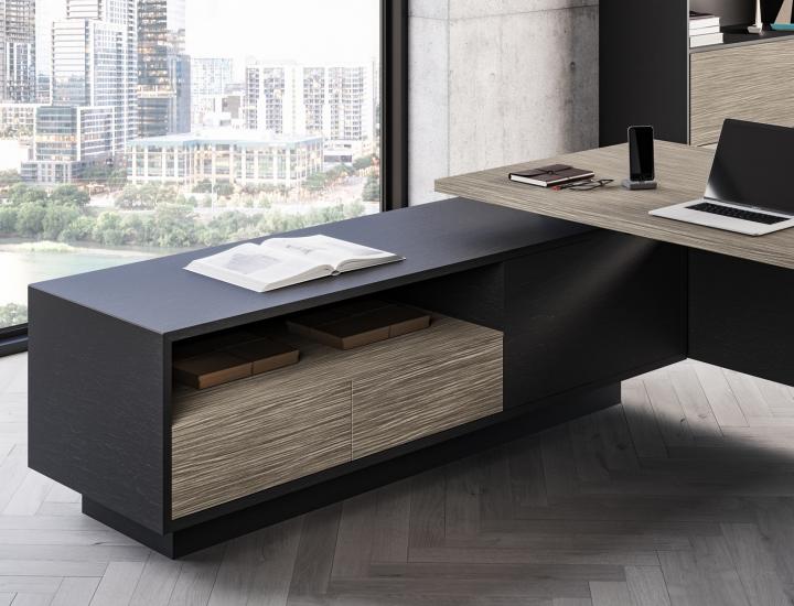 Bureau de direction droit ou en L avec storage ELITE - Ref : 174158_1