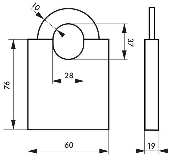 Cadenas à clé Marinox 60 mm - tout inox anti-corrosion pour milieu marin - double verrouillage par billes_1