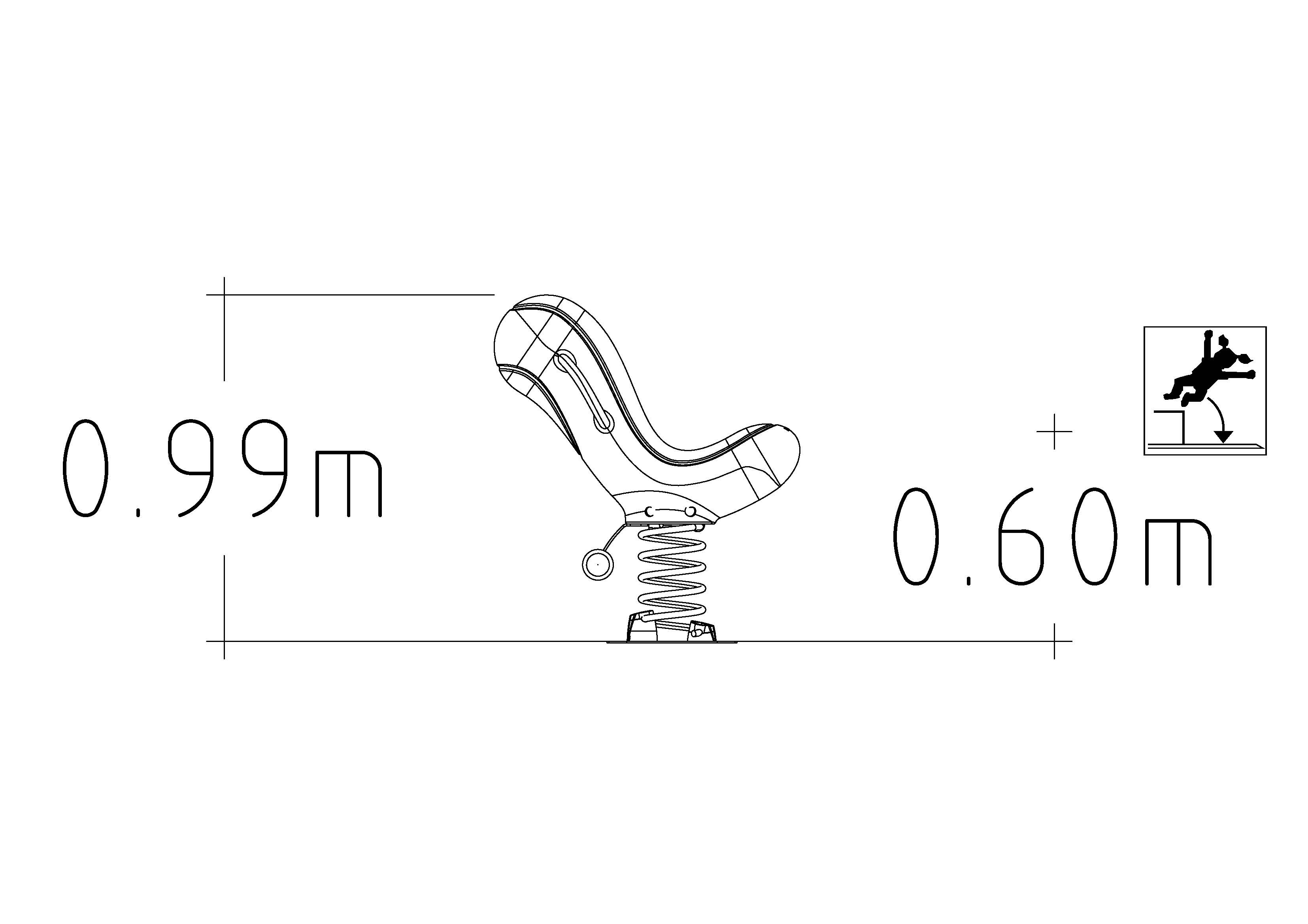 Jeu sur ressort Klump - 1 place pour aires de jeux - réf 8052542 - Hags - Vert avec fondation à enterrer_1