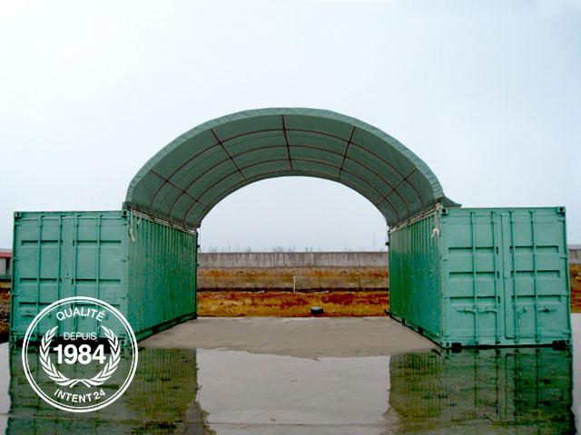Abri tunnel de stockage - structure acier galvanisé - bâche PVC 720 g/m² - 12 x 10 x 3,6 m_1