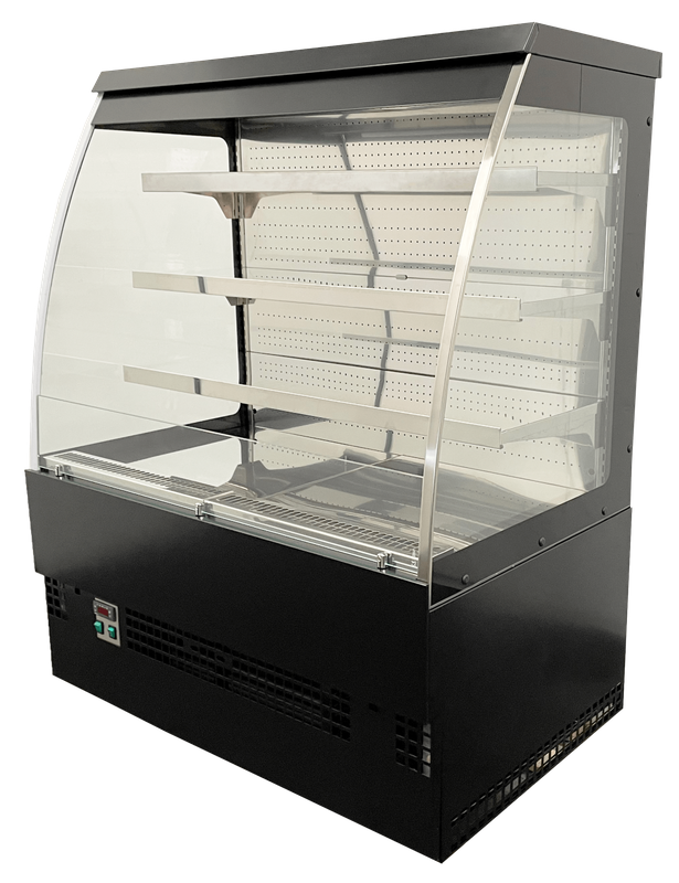Vitrine réfrigérée semi-verticale ORSINI - 4 longueurs disponibles, froid positif, 3 étagères + base, EUROVITRINE_1
