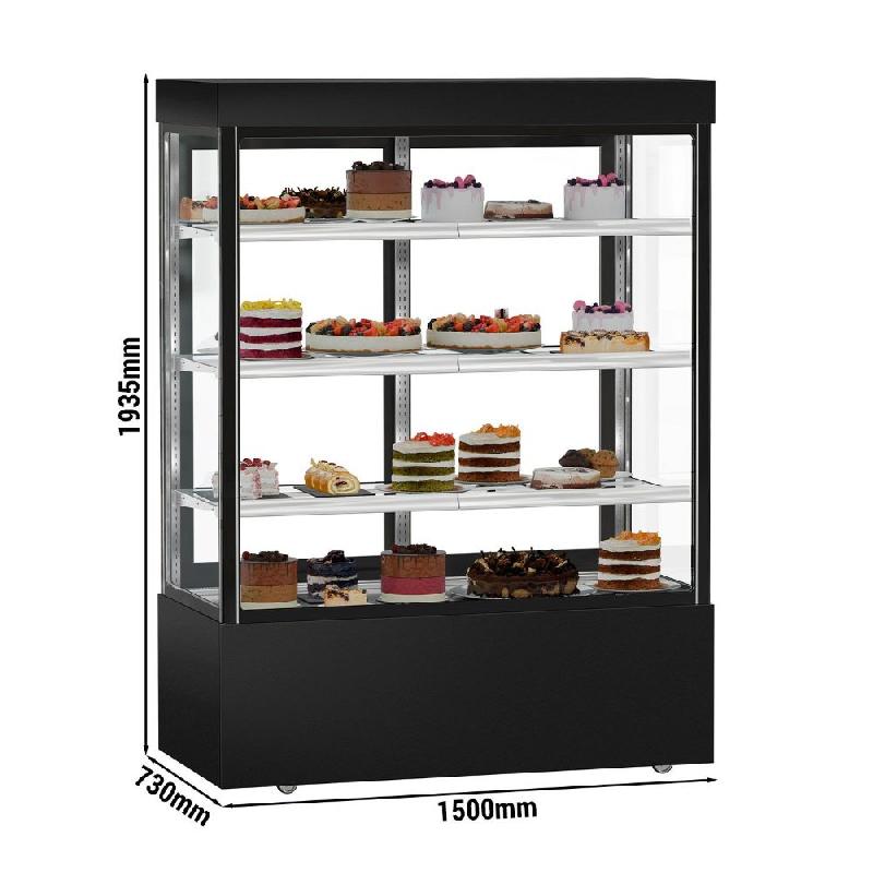 Vitrine réfrigérée pour pâtisserie MADRID - 1500 mm - 3 étagères - Noir_1