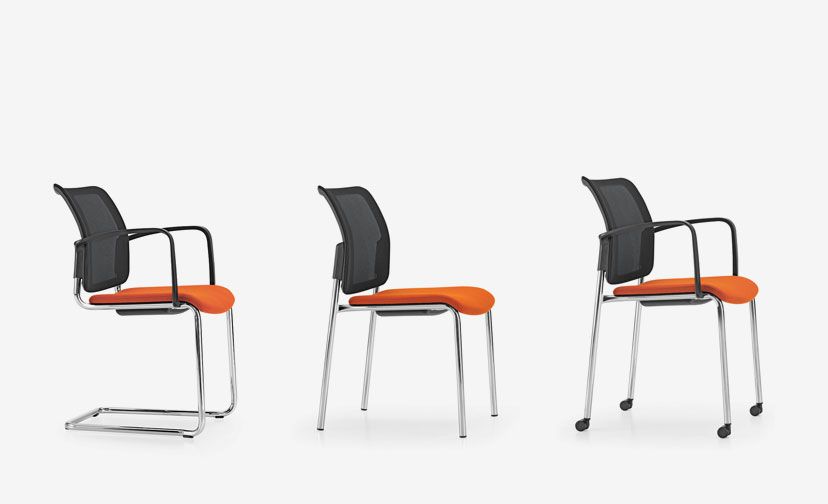 Yanos - chaise de bureau ergonomique - Girsberger France - design Paul Brooks - quatre pieds ou roulettes_2