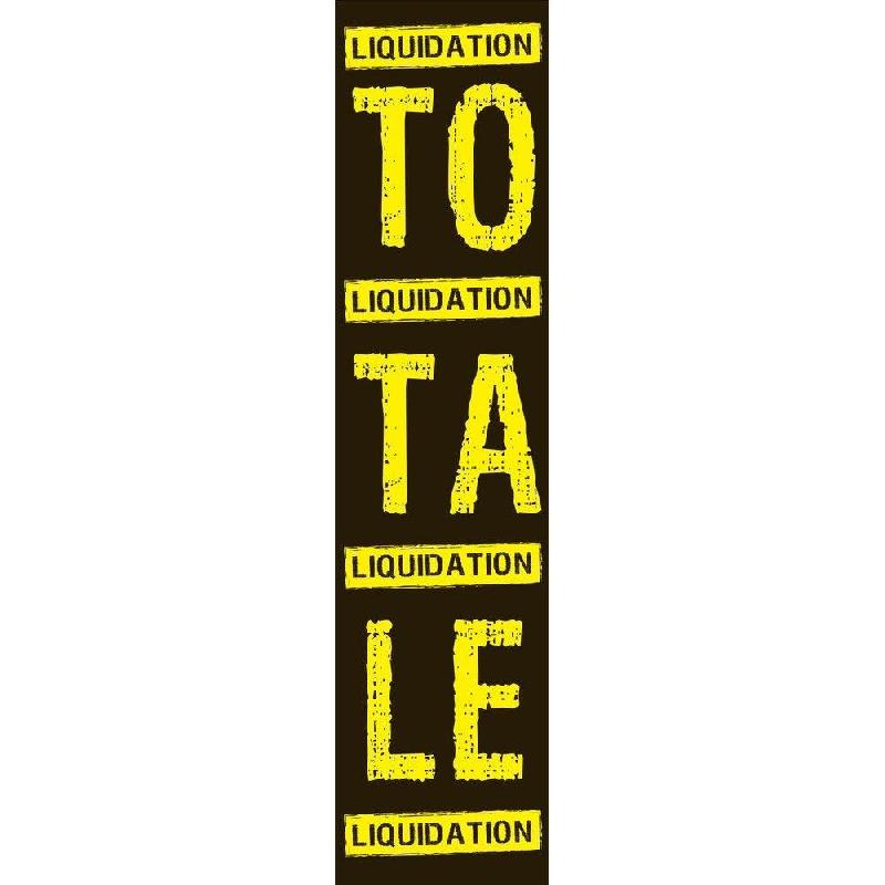 Affiche liquidation totale 168x40 cm - verticale noir/jaune_1