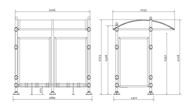 Abri vélo esthétique avec pommeaux décoratifs - PROVINCE - 6 places, aluminium et polycarbonate anti-UV_1
