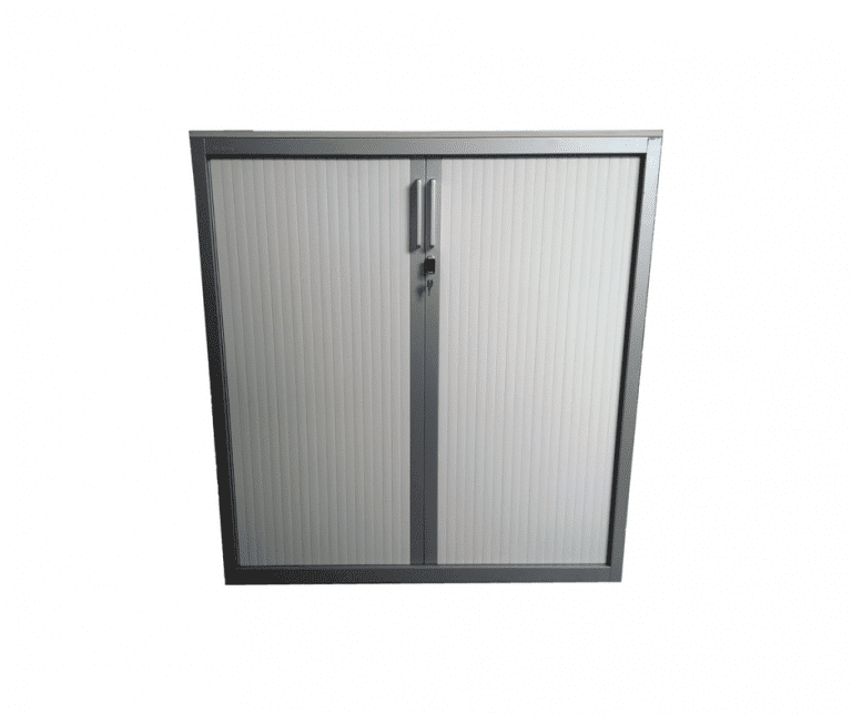 Armoire basse Steelcase d'occasion - 130 cm x 120 cm - Couleur : Gris - Meuble de rangement_1