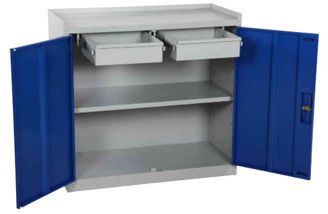 Caisson à outil - 1 ou 2 portes, 1 ou 2 tiroirs, étagère réglable, fermeture à clé_1