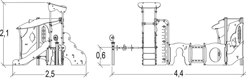 Diabolo baby - structure pour aire de jeux - proludic - largeur 4,57 m - réf. J38707®_1
