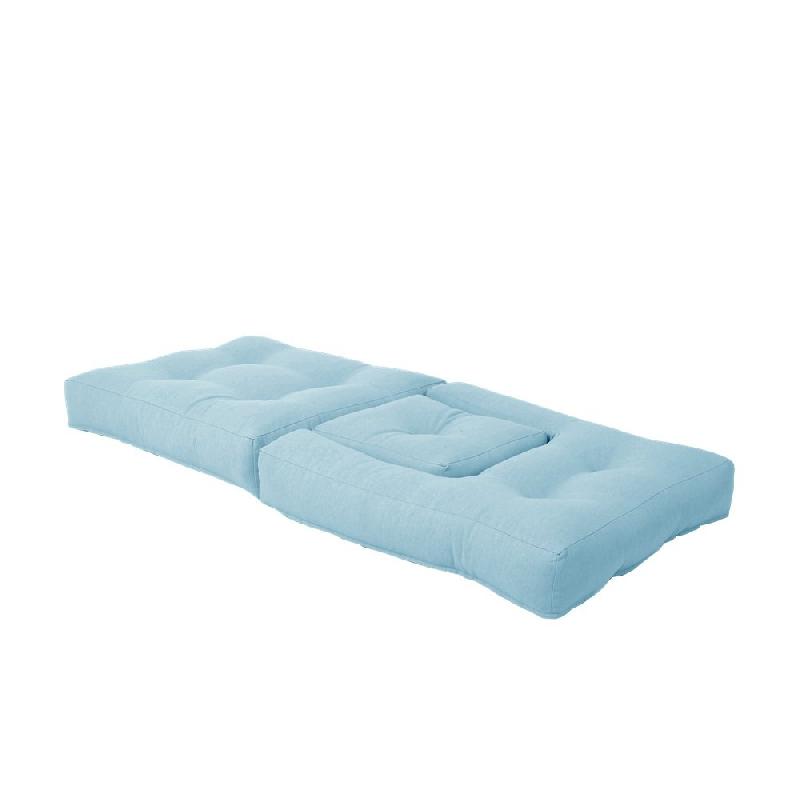 Fauteuil futon convertible Mini Cube - bleu clair - chaise, lit et pouf avec matelas confortable_1