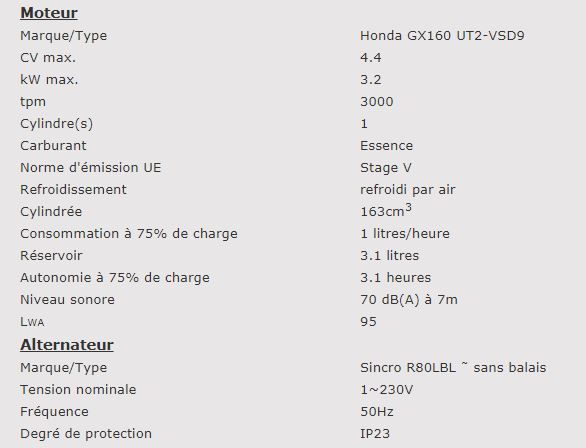 EP2500 - 950000260 - Groupe électrogène Europower - 2.2 kVA max - 230V - 37kg_1