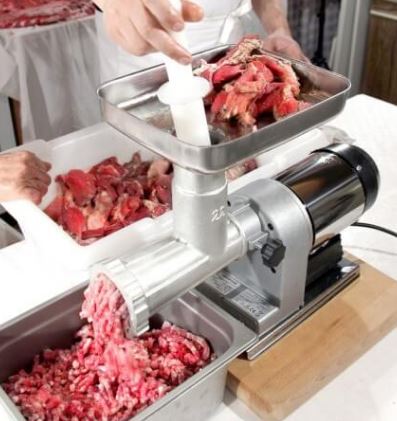 Hachoir à viande électrique n°22 Elegant Tre Spade - 1000W - Acier inoxydable - 80 à 120kg/h_1