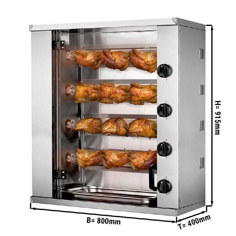 Mini rôtissoire électrique - 4 broches - 12 poulets | GGM_1