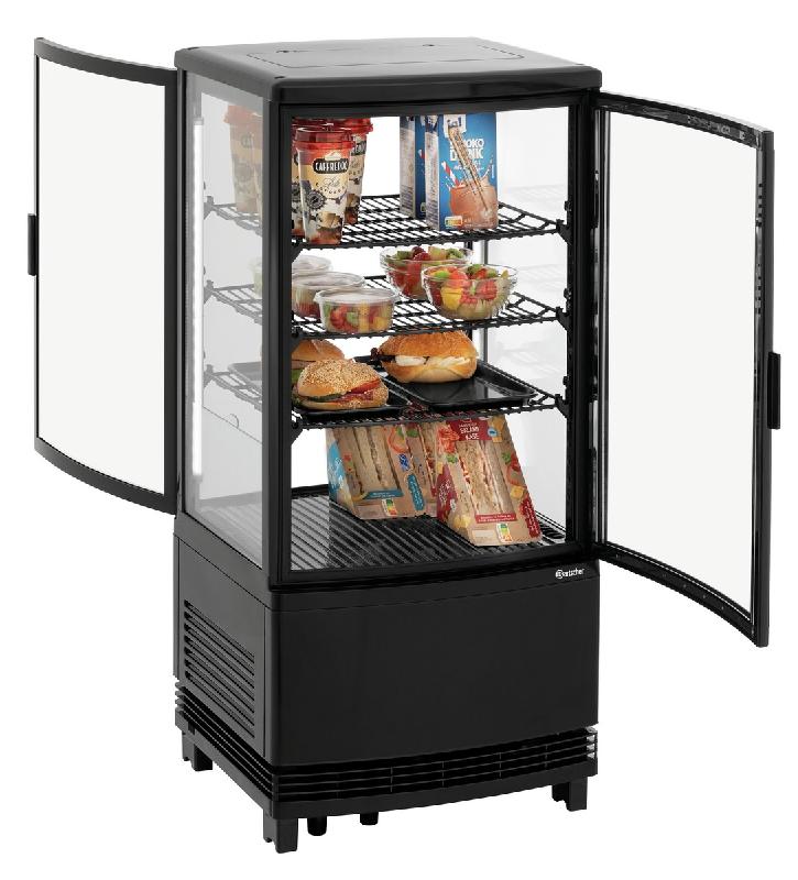 Mini vitrine réfrigérée 75L2T noir 700387 Bartscher_1