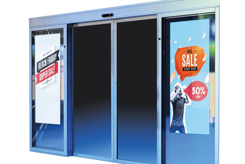 On Air - Porte automatique intelligente avec écran Samsung intégré et technologies avancées de Digital Signage_1