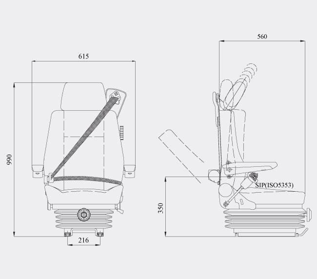 Siège poids lourds SP 500 - suspension mécanique - réglage manuel jusqu'à 150 kg_1