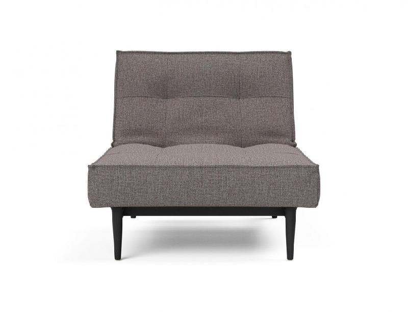 Innovation Living - Fauteuil convertible Splitback Styletto avec lit 90x115 cm - Pieds fuseau noir - Tissu Mixed Dance Grey_1