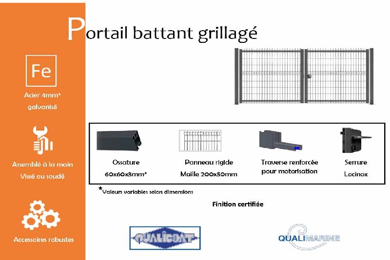 Portail battant grillagé - 3000 / 1500_1