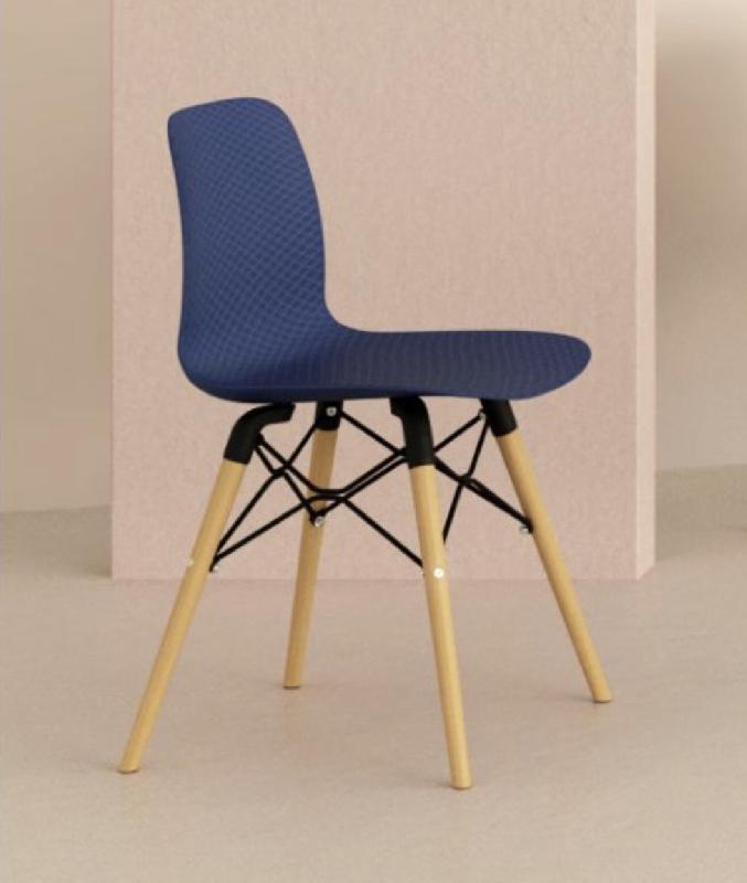 Lot de 4 chaises Design Nut - Mobel Linea. - Bleu_1