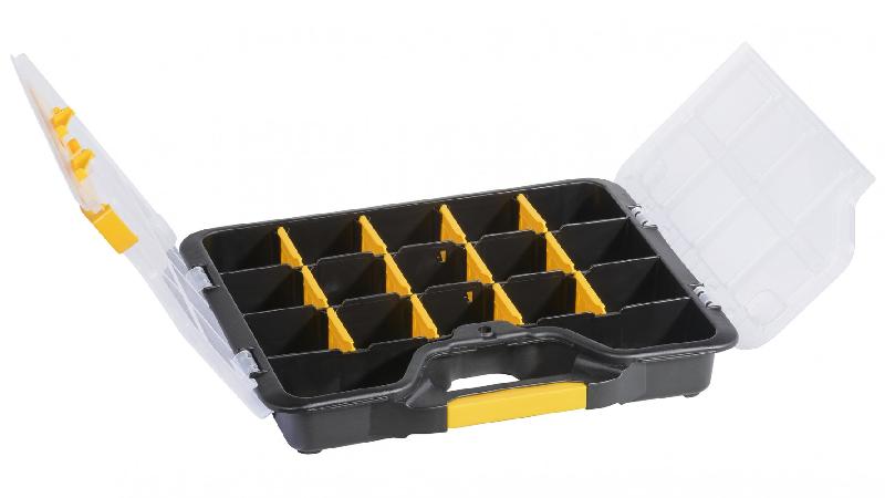 Malette plastique ALLIT - cadenassable, 29.5 x 4.7 x 23.7 cm - 17 compartiments amovibles, superposable_1