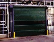 Porte rapide E.R.B. - souple à enroulement en plastique pour utilisation extérieure - structure autoportante en acier laqué ou inox - vitesse réglable jusqu'à 1 m/s_0