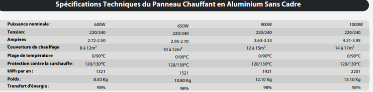 Radiateur infrarouge en aluminium - spots LED intégrés - capteurs anti-surchauffe - finition satinée_1