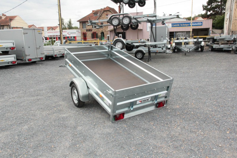 Remorque sans frein équipée d'un timon en v pour le transport multi usage - erde expert - lc 251 galva_1
