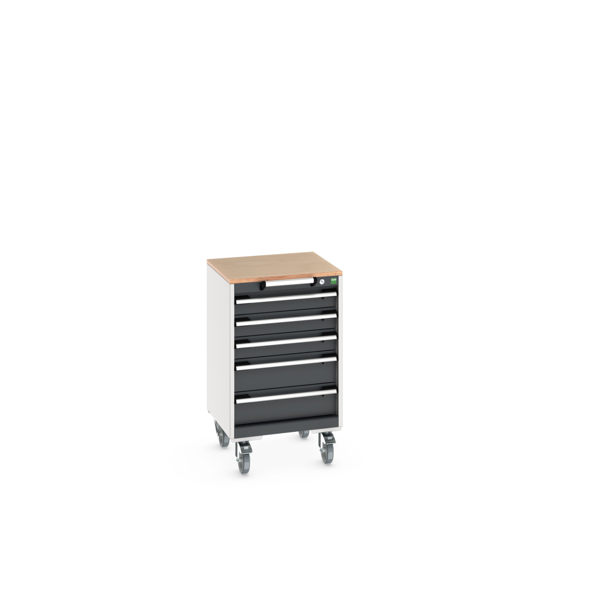 Armoire roulante Cubio SLR-557-5.3 - 5 tiroirs avec plateau en multiplex - 525x525x790mm_0