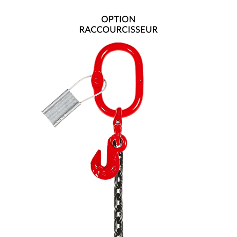 Élingue chaîne de levage 1 brin en acier grade 80 - Capacité jusqu'à 50t - REF : 23150X_1