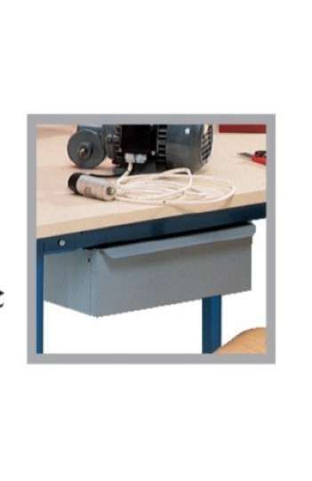 Paillasse / poste de travail 1200 x 800 mm - hauteur 860 mm - avec tiroir et plateau en contreplaqué ou mélaminé_1