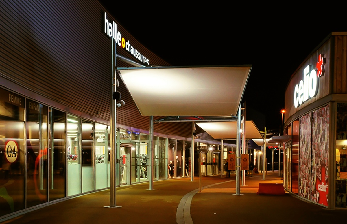 Préau fixe textiblade / ouvert / ossature en acier / toiture en acier / 6 x 4 m_1