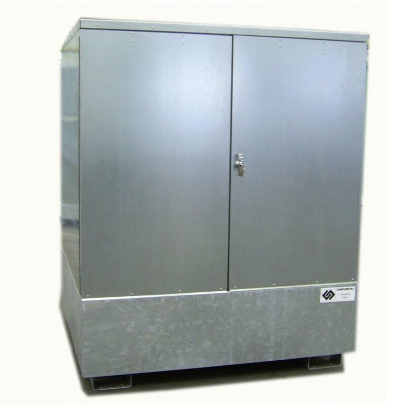 Armoire de rétention en acier galvanisé avec caillebotis galva - 220 L_1