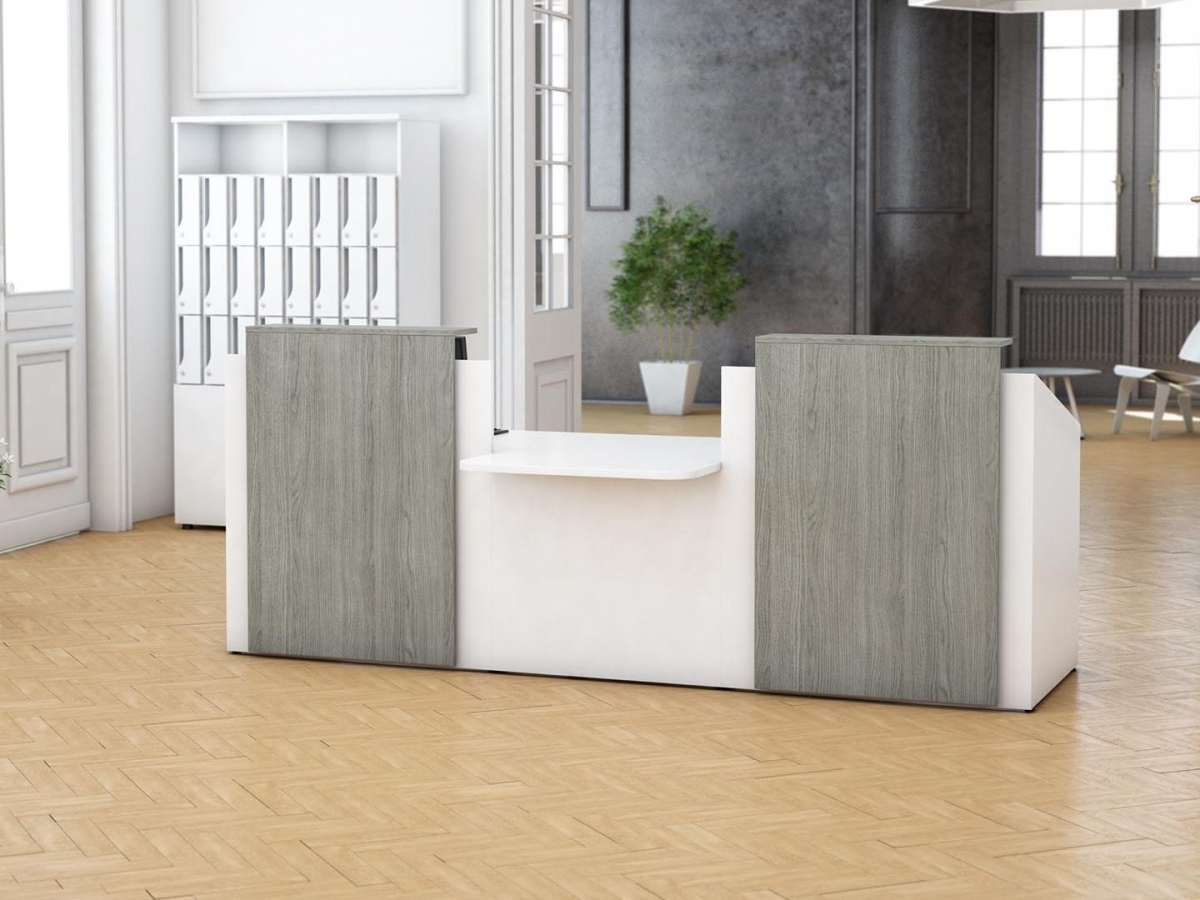 Banque d'accueil modulaire POGO - Design simple et élégant - Fabrication française - Configurations variées et PMR_1