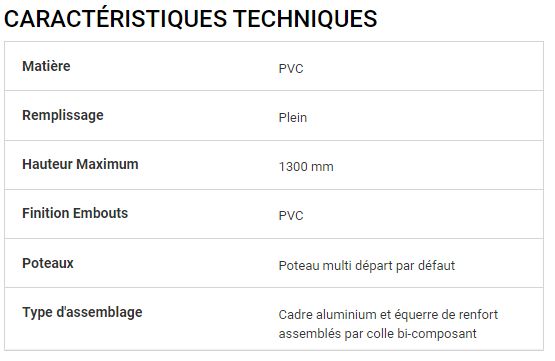 Clôture Evins - Cadiou Industrie - PVC blanc robuste et économique - hauteur maximum : 1300 mm_1