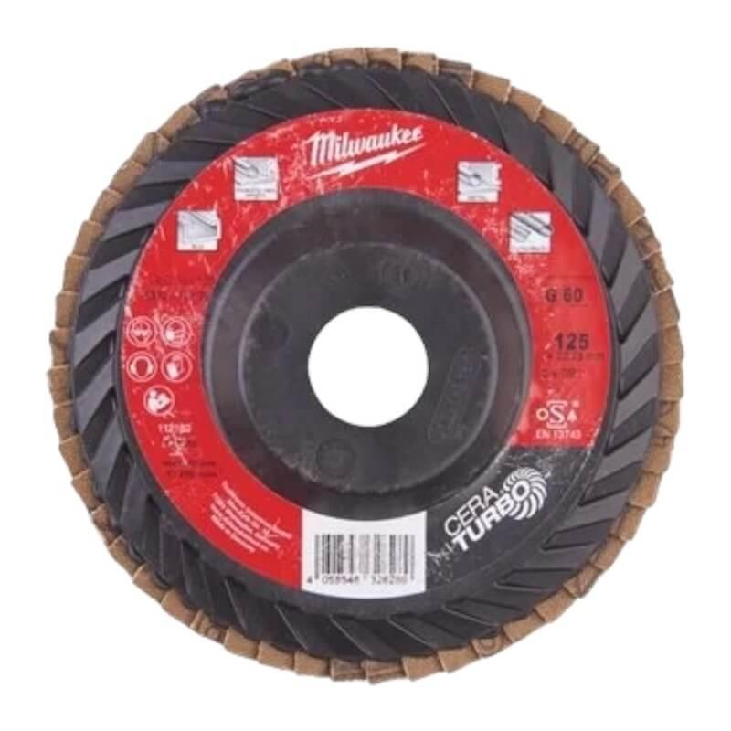 Disques à lamelles cera turbo 125mm - MILWAUKEE - grain 60_1
