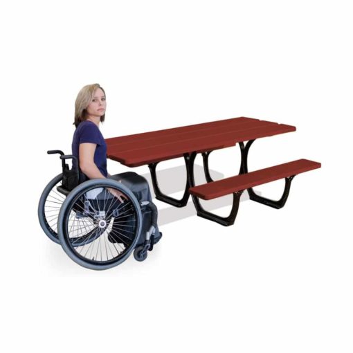 Table publique Séville - Accessible PMR - Bois exotique FSC - Métal robuste_1