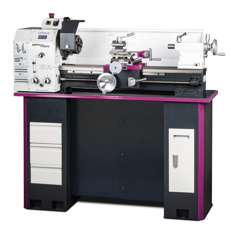 Tour à métaux Optimum TU 2807VB - Vitesse réglable électroniquement - Haute précision - Ref 3427010_1