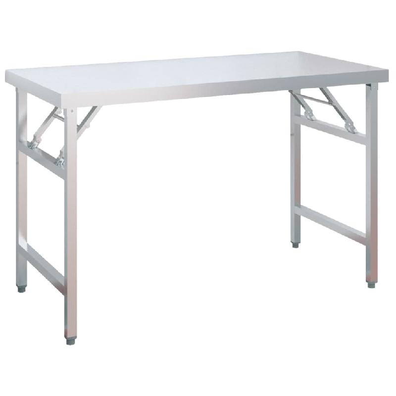Vidaxl table de travail de cuisine avec étagère 120x60x115 cm inox 3155991_1