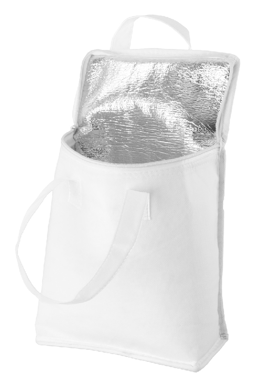 Sac isotherme en intissé avec isolation aluminium - Capacité : 6 canettes de 0,33L ou 3 bouteilles de 0,5L - Couleur blanche_1