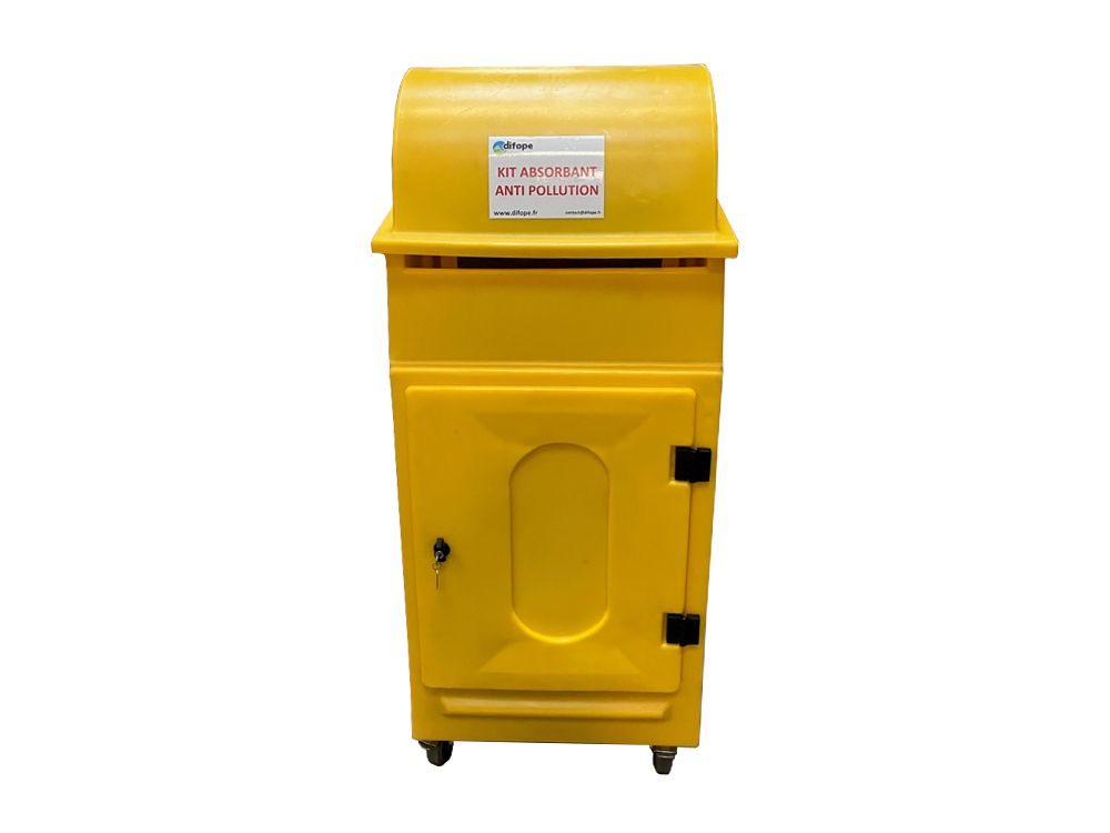 Chariot mobile avec dévidoir 1 rouleau - kit interventions d'urgence - kits absorbants Hydrocarbures - 130 L ou 330 L_1