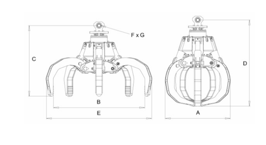 Grappins à ferraille POM-5/1000-P - Intermercato - hydraulique pour pierres et rochers_1