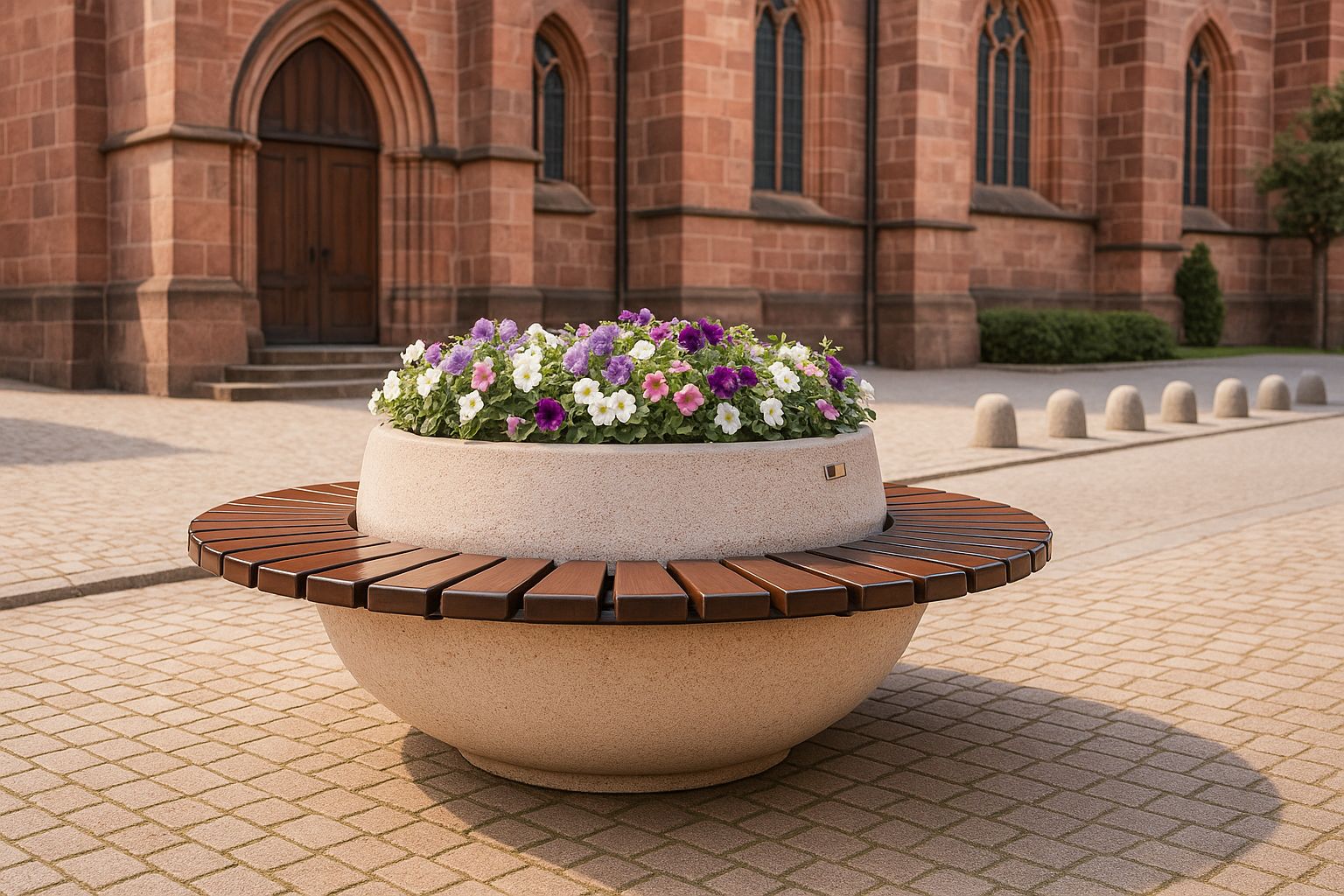 Jardinière pour espace public Giotto ronde en béton - Article 370/371_1