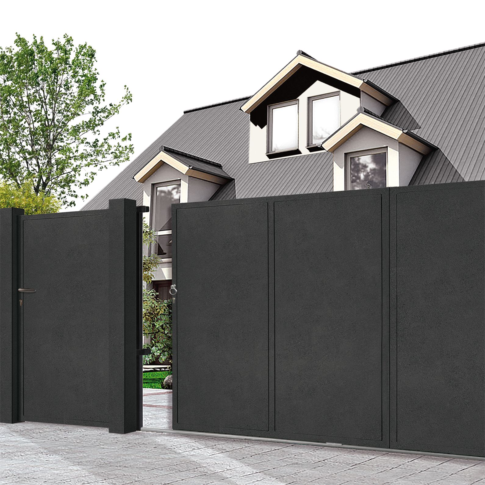 Portail Zanzibar - Cadre tube 40x40x2, Remplissage tôle de 2_1