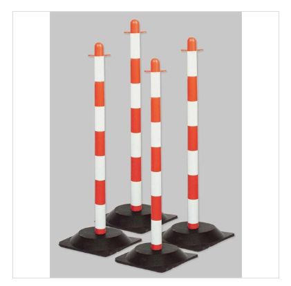 Poteau de signalisation - Direct Signalétique - Quatro avec pied en caoutchouc 1,6 kg - Lot de 4_1