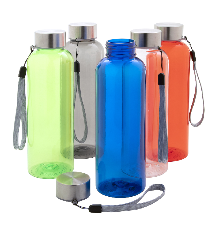 Gourde RPET - plastique sans BPA - bouchon inox avec cordelette - 500 ml_1