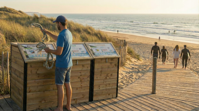 Bac à marée - Destiné à la collecte des déchets marins - 41 kg - 96×76×126 cm_1