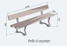 Banc coloré et solide pour enfants de maternelle - MORA JUNIOR - 1,5m - Fonte d'acier et bois exotique multicolore_1